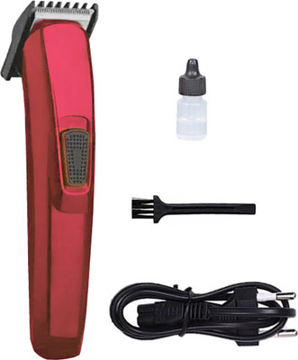 Crostal Electric Profesional Cordless trimmer mens Shaver Fully Waterproof Trimmer 60 min  Runtime 1 Length Settings(Red, Black)