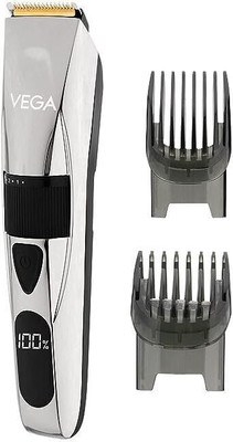 VEGA Power Series P-3 Beard Trimmer for Men with Digital Display Trimmer 160 min  Runtime 40 Length Settings(Silver)