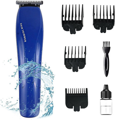 HRK AT-528 Professional Beard Trimmer For Men, Durable Sharp Accessories Blade_b Body Groomer 60 min  Runtime 4 Length Settings(Blue)
