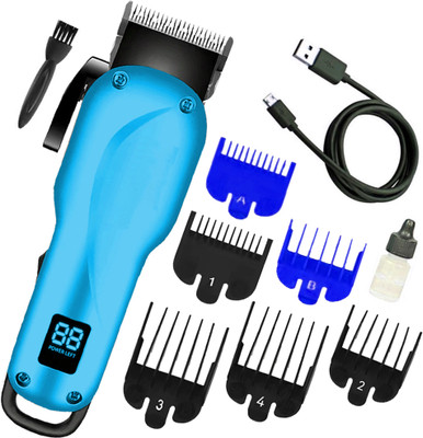 Crostal Professional Skin Friendly Electric Cordless trimmer Fully Waterproof Trimmer 120 min  Runtime 3 Length Settings(Blue, Silver)
