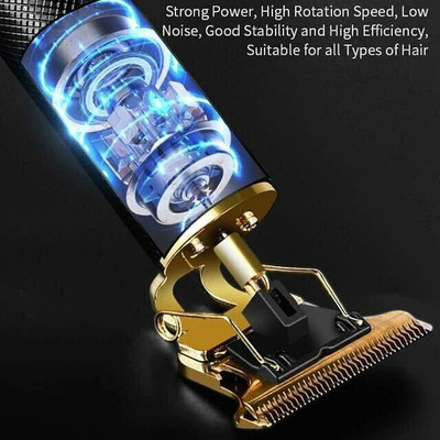HTD GN_TM_597 Trimmer 90 min  Runtime 4 Length Settings(Gold)