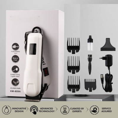 FusionTrend KM-809a Trimmer 240 min  Runtime 4 Length Settings(White)