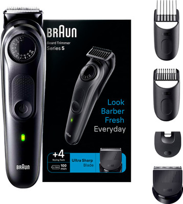 Braun BT5410 Trimmer 100 min  Runtime 39 Length Settings(Black)