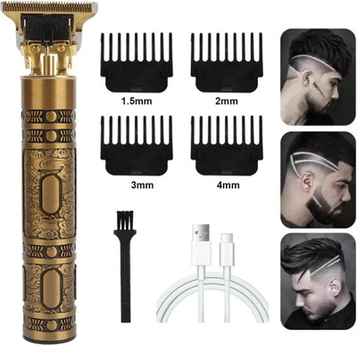 Totthar Professional Vintage Style with 0.5-4mm Trim Range lite84 Trimmer 60 min  Runtime 3 Length Settings(Gold)