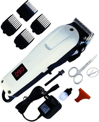 ROBOLT KM-809A Professional Rechargeable Hair Trimmer, Electric Hair Clipper, Razor K6 Trimmer 180 min  Runtime 4 Length Settings(White, Black)