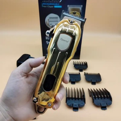 knowdad ® GEEMY GM-6695 Professional Cordless & Led Display Hair Clipper, Golden Trimmer 180 min  Runtime 4 Length Settings(Gold)