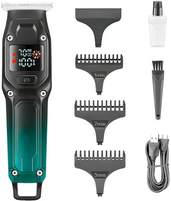 VGR PRO Professional Rechargeable cordless Pro Self Haircut Hair Clipper Type C Trimmer 100 min  Runtime 3 Length Settings(Green)