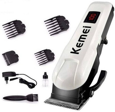 Kemei KM-809 Trimmer 120 min  Runtime 4 Length Settings(White)