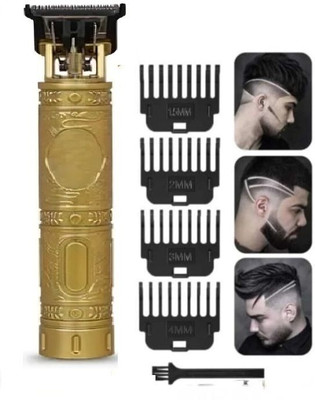 RjGuru Professional Golden Metal Maxtop t99 Body Trimmer Haircut Grooming Kit Z2034 Trimmer 120 min  Runtime 4 Length Settings(Gold)