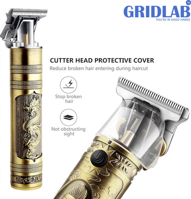 Gridlab Professional Dragon Pattern Hair Trimmer Rechargeable Trimmer 120 min  Runtime 4 Length Settings(Gold)