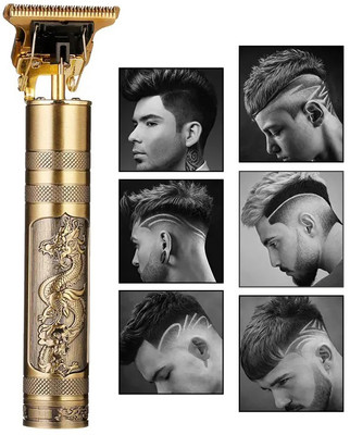 TAKEOVERHUB Professional Vintage T9 USB Hair Cutting Trimmer T50 Trimmer 60 min  Runtime 4 Length Settings(Gold)