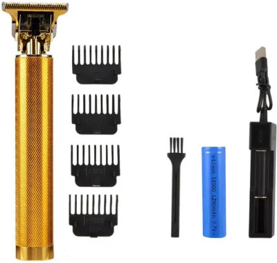 PSK Professional Hair Trimmer R-Blade Trimmer 60 min  Runtime 4 Length Settings(Gold)