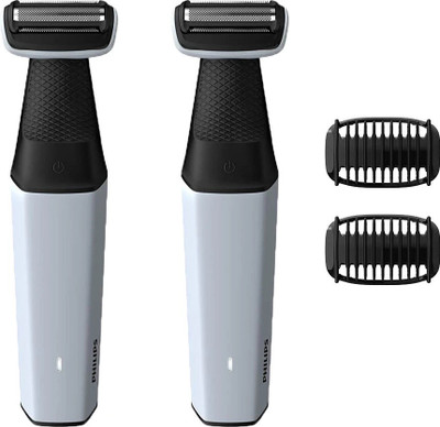PHILIPS BG3005/15 Pack Of 2 Body Groomer 40 min  Runtime 1 Length Settings(White)