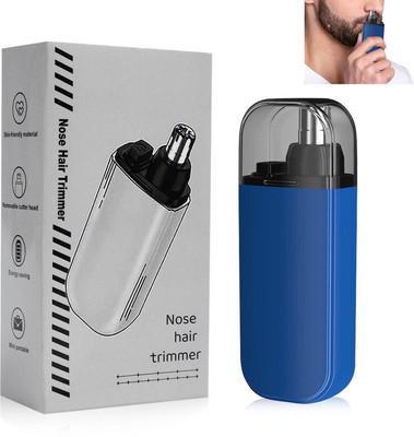 Monycare SmartEdge Nose Hair Trimmer Portable with Cap Trimmer 60 min  Runtime 1 Length Settings(Blue)