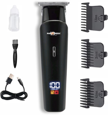 Pick Ur Needs Rechargeable Beard Trimmer / Hair Clipper 3 In 1 Adjustment Blade Type C Charge Trimmer 120 min  Runtime 3 Length Settings(Black)