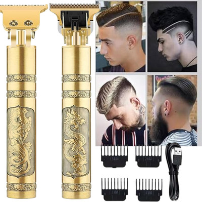 INTIMIFY Battery Powered Beard Trimmer For Men, Professional Hair Clipper, Cordless Trimmer 120 min  Runtime 4 Length Settings(Gold)