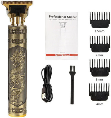 VISHMART Professional Vintage T9 USB Hair Cutting Trimmer T16 Trimmer 120 min  Runtime 4 Length Settings(Gold)