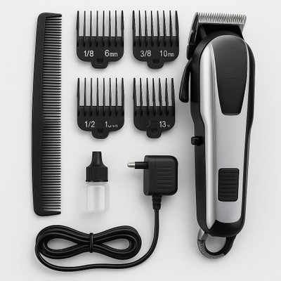 Dazzel Flex New Professional Fast Charging Hair Clipper Razor Rechargeable Beard Moustache Fully Waterproof Trimmer 240 min  Runtime 4 Length Settings(Silver, Black)