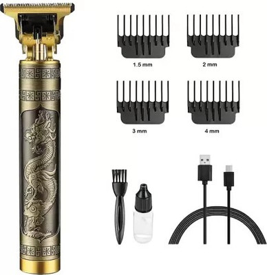 SOULFLARE Professional Golden t99 Trimmer Haircut Grooming Kit Metal Body Rechargeable Trimmer 90 min  Runtime 4 Length Settings(Gold)