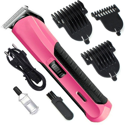 Crostal Electric Professional Hair Clipper with extra length setting Fully Waterproof Trimmer 60 min  Runtime 3 Length Settings(Pink, Black, Beige)
