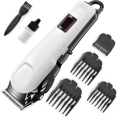 Crostal Profesional hair Clipper Trimmer Shaver with 4 Length Settings For Men Fully Waterproof Trimmer 120 min  Runtime 4 Length Settings(White)