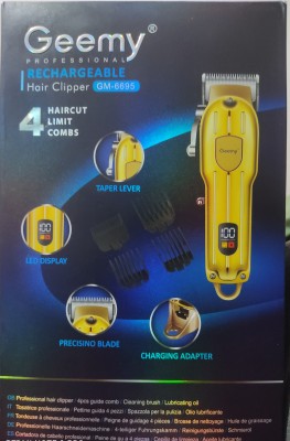 Geemy Hair clipper trimmer gm 6695 LED display indigreter rechargeable Trimmer 120 min  Runtime 34 Length Settings(Gold)