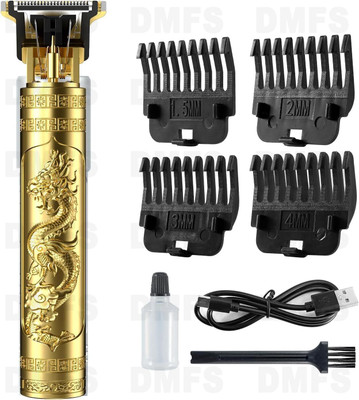 Silencio Men Vintage T9 Trimmer Professional Cordless Hair Clipper Dragon Style Trimmer 120 min  Runtime 2 Length Settings(Gold)