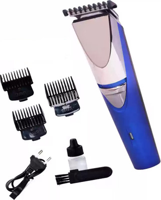 Geemy The GM-6587 Trimmer: Your Grooming Partner anytime Useful Trimmer 120 min  Runtime 4 Length Settings(Blue)