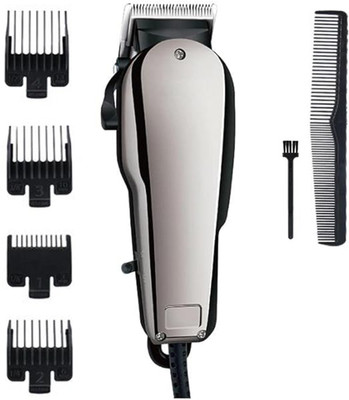 Geemy Super Powerful Motor GM1030 Corded Trimmer with Silent Cutting Technology Trimmer 120 min  Runtime 4 Length Settings(Silver)
