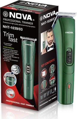 NOVA NHT 1039/03 USB Trimmer 45 min  Runtime 5 Length Settings(Green)