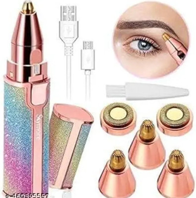 Votvy A38 Portable 2 In 1 Flawless Eyebrow Remover and Pain less Hair Remover Fully Waterproof Trimmer 60 min  Runtime 2 Length Settings(Multicolor)