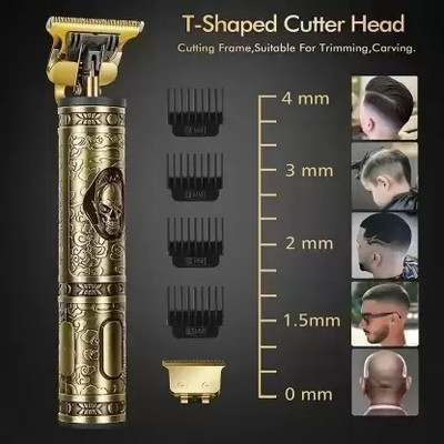 ZATCO Golden Trimmer Haircut Grooming Kit Metal Body Trimmer 120 min  Runtime 4 Length Settings(Gold)