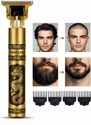 ELEGANTSTYLER Trimmer 0mm Men Barber T9 Baldheaded Hair Clipper Electric Hair Cutting Machine Trimmer 60 min  Runtime 4 Length Settings(Gold)