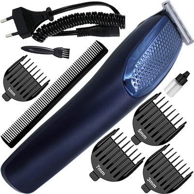 HTTCC H6 New Powerful Hair Clipper High Quality Fast Charging Razor 3W Beard Moustache Fully Waterproof Trimmer 120 min  Runtime 5 Length Settings(Blue)