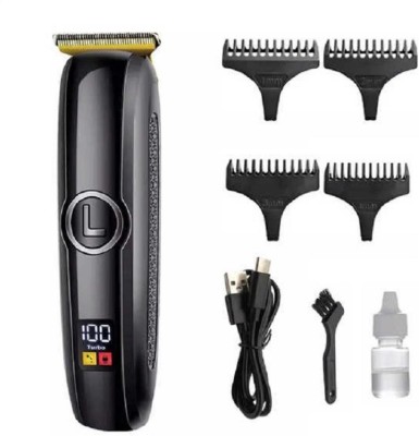 PSK Professional Hair Trimmer 5W 2000 mAh With Digital Display White Trimmer 180 min  Runtime 5 Length Settings(Black)