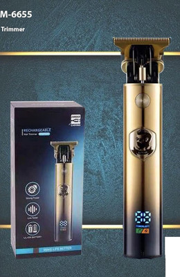 Geemy GM-6655 Fully Waterproof Trimmer 120 min  Runtime 5 Length Settings(Gold)
