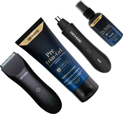 MENHOOD Up-Down Package 1.0 - Grooming trimmer Body Groomer 150 min  Runtime 4 Length Settings(Black)