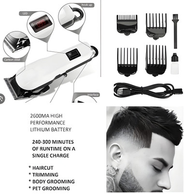 PALAKGALLERY PROFESSIONAL MAXTOP 809i0 TRIMMER Body Groomer 120 min  Runtime 5 Length Settings(White)