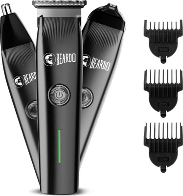 BEARDO Ape-X Prime Trimmer For Men Trimmer 120 min  Runtime 3 Length Settings(Black)