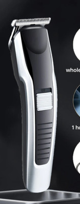 HTC Battery Powered Beard Trimmer for Men| Stainless Steel Blade| Trimmer 90 min  Runtime 4 Length Settings(Black)