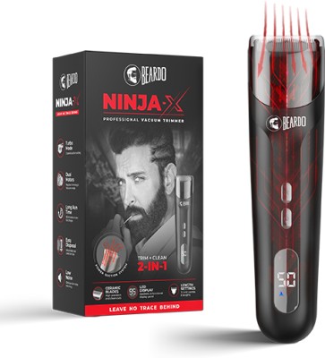 BEARDO Ninja-X Vacuum Trimmer for Men Trimmer 60 min  Runtime 6 Length Settings(Black)