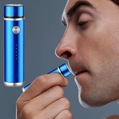 QUICKSHOP Mini Electric Shaver Shaving, Wet & Dry Use & Low-Noise Rechargeable Trimmer Trimmer 40 min  Runtime 1 Length Settings(Blue)