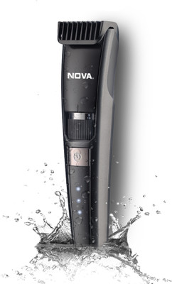 NOVA NHT 1058 Fully Waterproof Trimmer 200 min  Runtime 40 Length Settings(Grey)