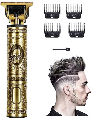 VISHMART Vintage T9 Cordless Shaver Clipper Waterproof Men Barber Hair Cutting Machine Trimmer 120 min  Runtime 4 Length Settings(Gold)