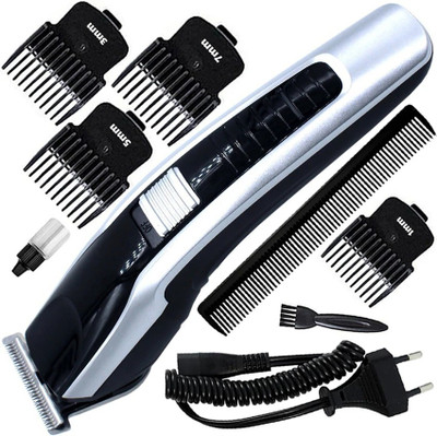 Dazzel Flex MN-AT-538-GREY- Rechargeable Battery Sharp Blade Fully Waterproof Trimmer 60 min  Runtime 4 Length Settings(Silver, Black)