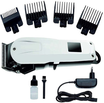 Crostal New cordless professional trimmer hair clipper shaver for men Trimmer 120 min  Runtime 4 Length Settings(White)