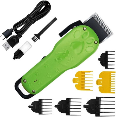 Crostal New sharp blade powerful dog and cat hair cutting machine Fully Waterproof Trimmer 240 min  Runtime 3 Length Settings(Green)
