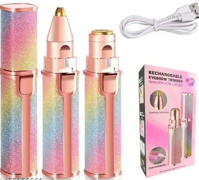 Votvy A2 Portable 2 In 1 Eyebrow Remover and Pain less Hair Remover Fully Waterproof Trimmer 60 min  Runtime 2 Length Settings(Multicolor)