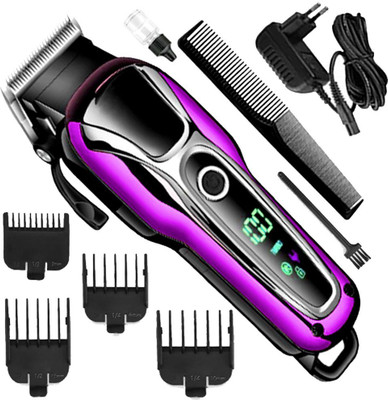 Crostal Rechargeable Cordless Trimmer Barber Shop USB Hair Clipper Fully Waterproof Trimmer 120 min  Runtime 4 Length Settings(Purple, Black, Gold)