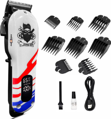 Pick Ur Needs Professional Barber Tool / Hair Cutting Machine / Clipper For Men LED Indicator Trimmer 180 min  Runtime 8 Length Settings(White)